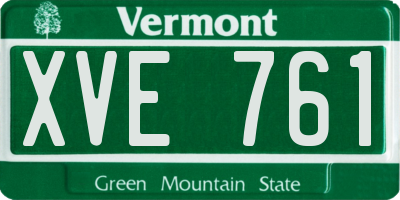 VT license plate XVE761