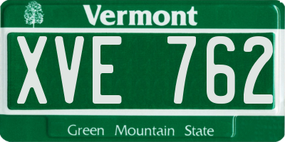 VT license plate XVE762