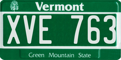 VT license plate XVE763