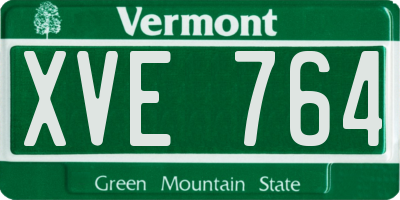 VT license plate XVE764