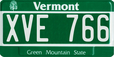 VT license plate XVE766