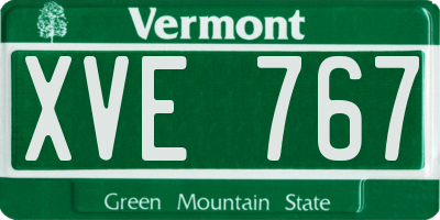 VT license plate XVE767