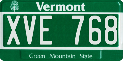 VT license plate XVE768