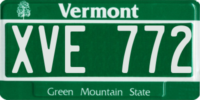 VT license plate XVE772