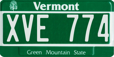 VT license plate XVE774