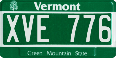 VT license plate XVE776