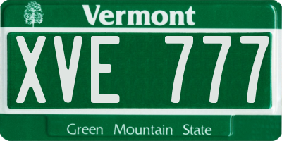 VT license plate XVE777