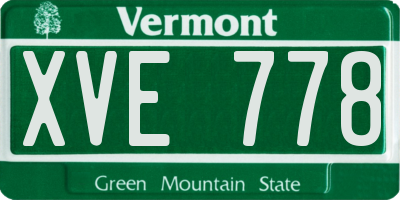 VT license plate XVE778