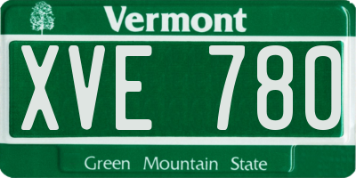 VT license plate XVE780