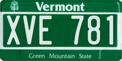 VT license plate XVE781