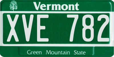 VT license plate XVE782