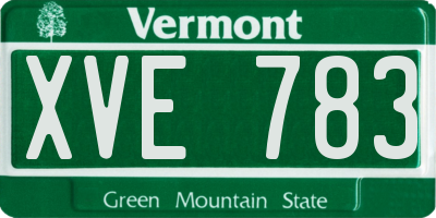 VT license plate XVE783