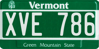 VT license plate XVE786