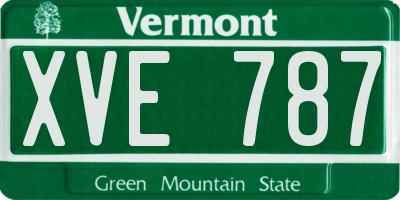 VT license plate XVE787