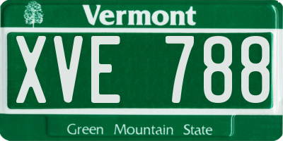 VT license plate XVE788