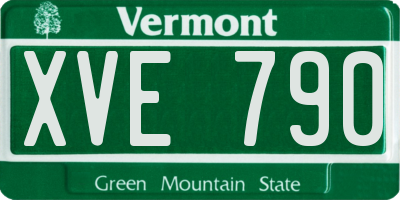 VT license plate XVE790