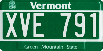 VT license plate XVE791