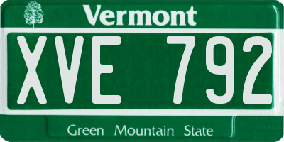 VT license plate XVE792
