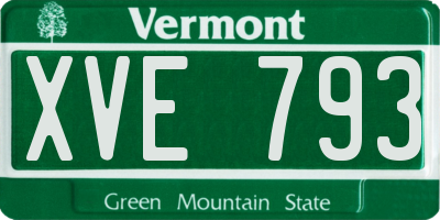 VT license plate XVE793