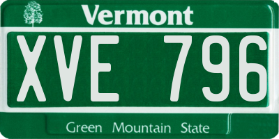 VT license plate XVE796