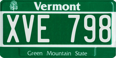 VT license plate XVE798