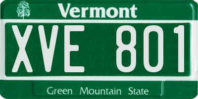 VT license plate XVE801
