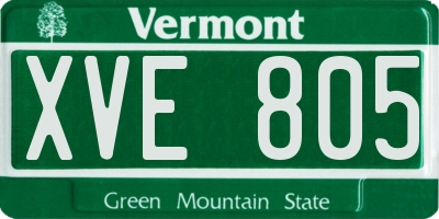 VT license plate XVE805
