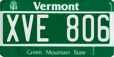 VT license plate XVE806