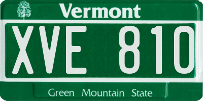 VT license plate XVE810