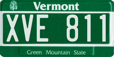 VT license plate XVE811