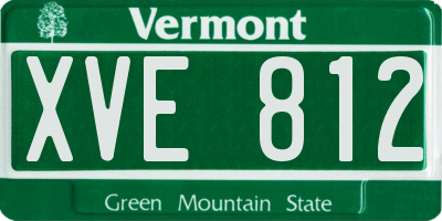 VT license plate XVE812