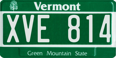 VT license plate XVE814