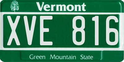VT license plate XVE816