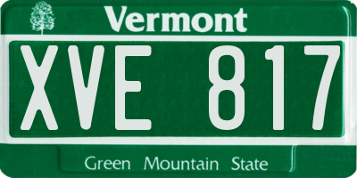 VT license plate XVE817