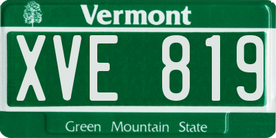 VT license plate XVE819