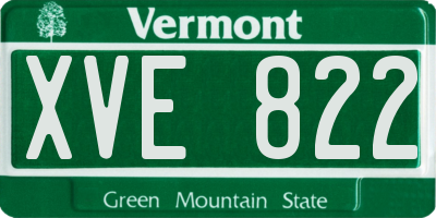 VT license plate XVE822