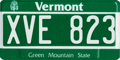 VT license plate XVE823