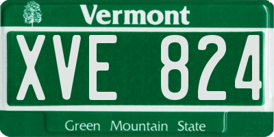 VT license plate XVE824
