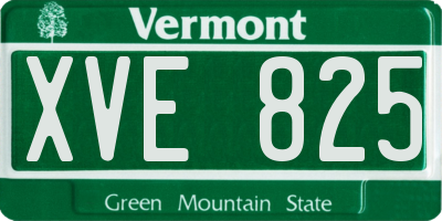VT license plate XVE825