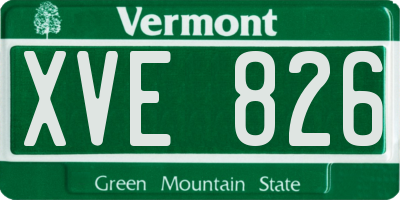 VT license plate XVE826