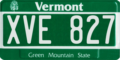 VT license plate XVE827