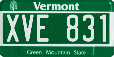 VT license plate XVE831