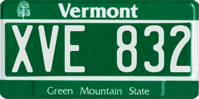 VT license plate XVE832