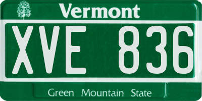VT license plate XVE836