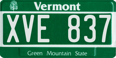 VT license plate XVE837