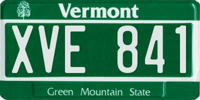 VT license plate XVE841