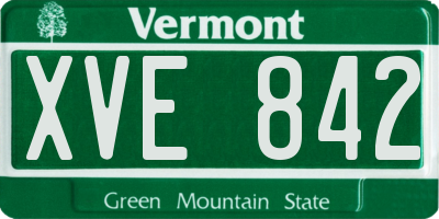 VT license plate XVE842
