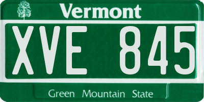 VT license plate XVE845