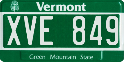 VT license plate XVE849