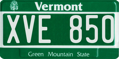 VT license plate XVE850